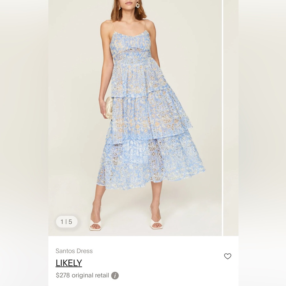 Likely Lavender and Cream Tiered Midi Dress 
Never worn